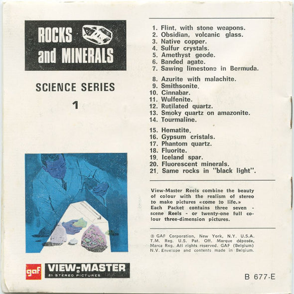 4 ANDREW - Rocks and Minerals - View Master 3 Reel Packet - vintage - B677E-BG3 Packet 3dstereo 