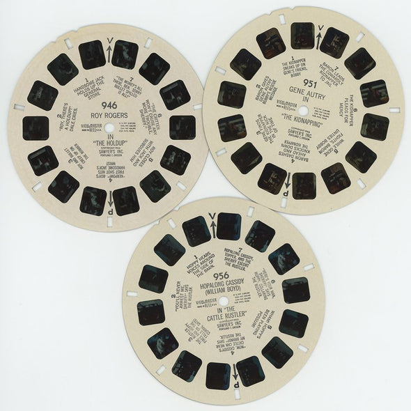 Cowboy Stars Adventures - View-Master 3 Reel Packet - 1950's vintage - (PKT-COWADV-S3D) Packet 3dstereo 