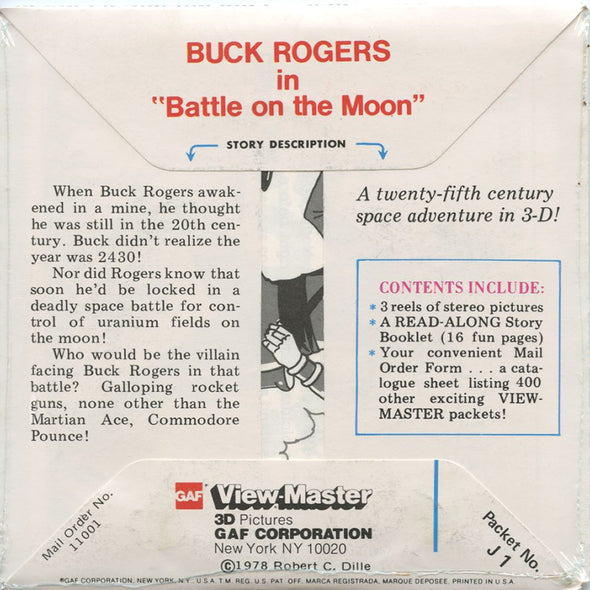 DALIA- Buck Rogers - View-Master 3 Reel Packet - 1970s - vintage - (J1-G6) Packet 3dstereo 