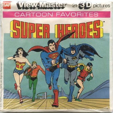 DALIA - Super Heroes - View-Master 3 Reel Packet - 1970s - vintage - (K53-G6) Packet 3dstereo 