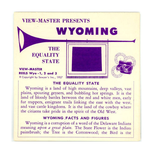 ViewMaster - Wyoming - Vacationland Series - Vintage - 3Reel Packet - 1950s Views Packet 3dstereo 