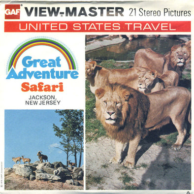 ViewMaster - Great Adventure Safari, Jackson, New Jersey - Vintage - 3 Reel Packet - 1970s views (PKT-A765-G5Am) Packet 3dstereo 