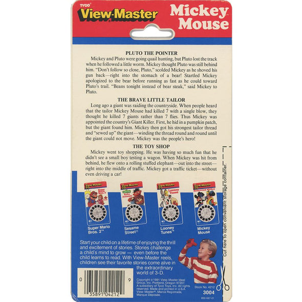Mickey Mouse - View-Master 3 Reel Set on Card - NEW - (VBP-3004a) VBP 3dstereo 