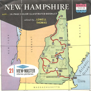 4 ANDREW - New Hampshire - State Tour Series - View Master 3 Reel Map Packet - 1960s - vintage - A700-S6A Packet 3dstereo 