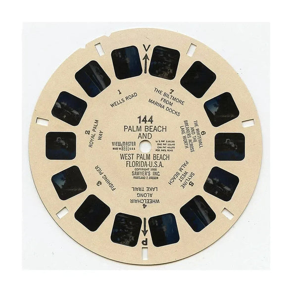 Palm Beach and West Palm Beach, Florida View-Master - Vintage Printed Reel - 1955 - No. 144 Reels 3dstereo 