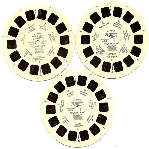 Flower Show Ghent Belgium - View-Master - 3 Reel Packet - 1960s views - vintage - (ECO-C353-BS4) Packet 3dstereo 