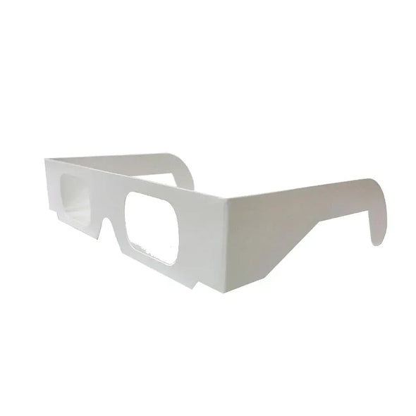 Fireworks Glasses - White - Cardboard Prismatic Diffraction Glasses - NEW 3dstereo 