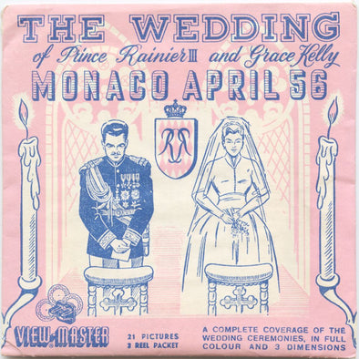 9 ANDREW - The Wedding of Prince Rainier III - View-Master 3 Reel Economy Packet - vintage - 417-A,B,C-BS5 Packet 3Dstereo 