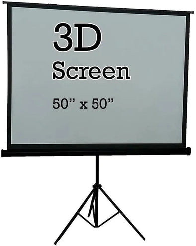 Linear Polarized 3D Projection Screen - Portable Tripod Stand - 50" x 50" - vintage