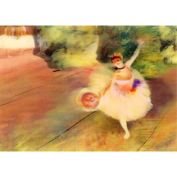 3 Edgar Degas Lenticular 3D Postcards - Dance Class (1870) & Ballerina with Bouquet and Ballerina Made up of his Art Work - NEW Postcard 3dstereo 