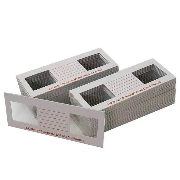Cardboard Slip-In Stereo Slide Mounts - 7 Perf. - Pack of 50 Mounts - NEW 3Dstereo.com 