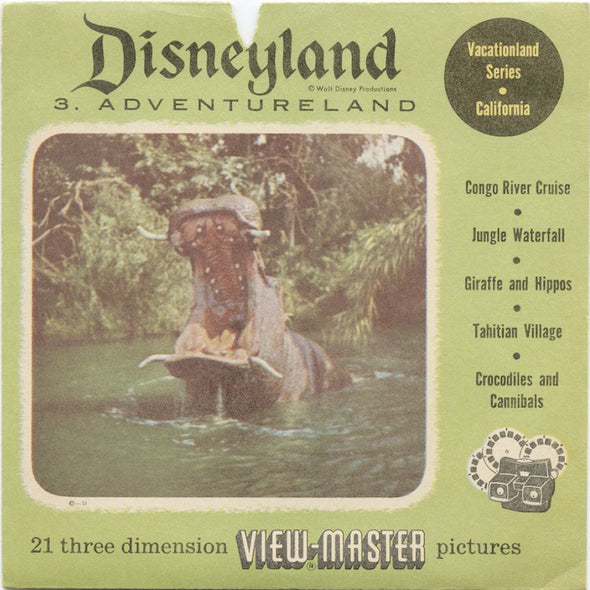 Adventureland - View-Master 3 Reel Economy Packet - vintage - 853-A,B,C-S3 Packet 3Dstereo 