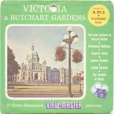 9 ANDREW - Victoria & Butchart Gardens - View-Master 3 Reel Economy Packet - vintage - A013-S4 Packet 3Dstereo 