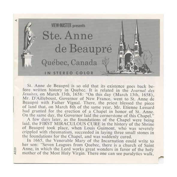 5 ANDREW - Ste.Anne De Beaupre - View-Master 3 Reel Packet - vintage - A059-G1A Packet 3dstereo 