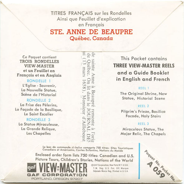 5 ANDREW - Ste.Anne De Beaupre - View-Master 3 Reel Packet - vintage - A059-G1A Packet 3dstereo 