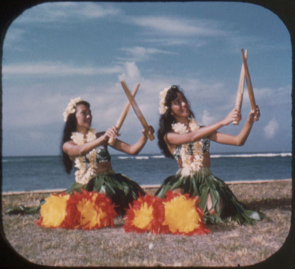 5 ANDREW - Hawaiian Hula Dancers - View-Master 3 Reel Packet - 1958 - vintage - A122-S4 Packet 3dstereo 