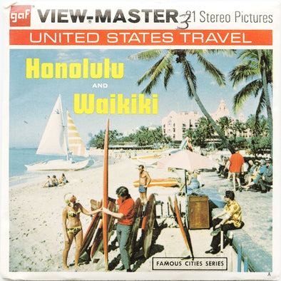 9 ANDREW - Honolulu and Waikiki - View-Master 3 Reel Economy Packet - vintage - A123-G3A Packet 3Dstereo 
