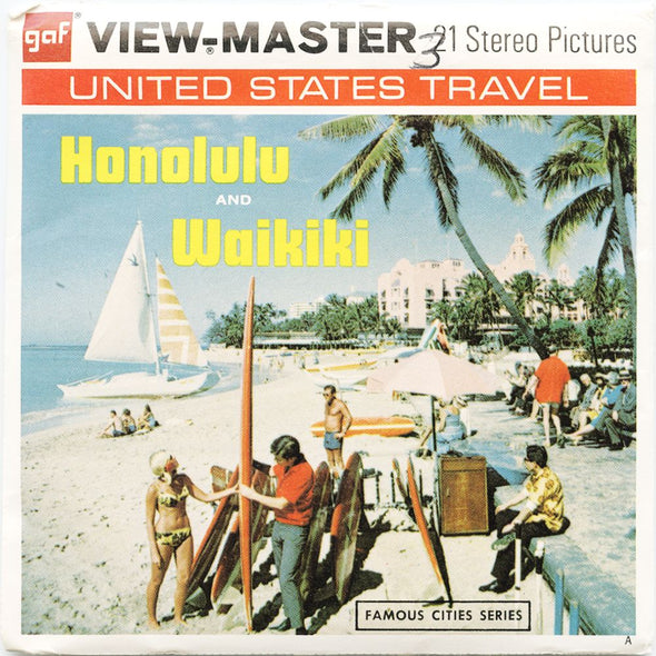 9 ANDREW - Honolulu and Waikiki - View-Master 3 Reel Economy Packet - vintage - A123-G3A Packet 3Dstereo 