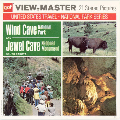 Wind Cave Nat'l Park and Jewel Cave Nat'l Monument - View-Master 3 Reel Packet - vintage - A492-G3B Packet 3dstereo 