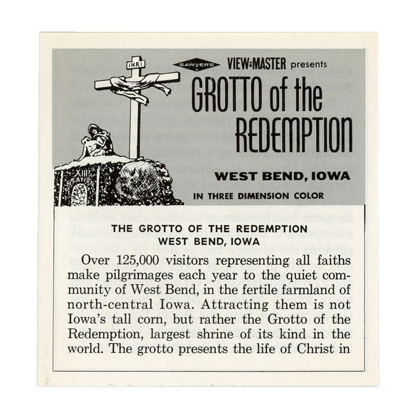 Grotto of the Redemption - West Bend, Iowa - View-Master 3 Reel Packet - 1960s views (A541-S6) Packet 3Dstereo 