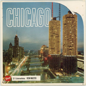 Chicago - View-Master 3 Reel Packet - 1960s views -vintage (A551-G1) Packet 3dstereo 