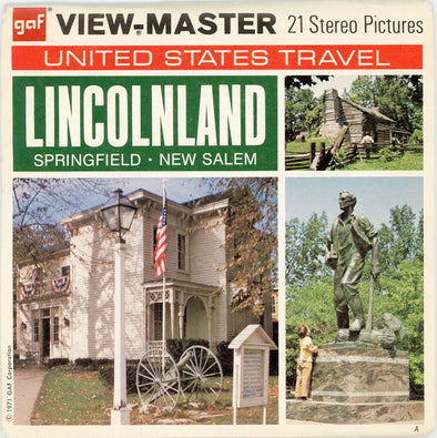 Lincolnland - ViewMaster 3 Reel Packet - 1970s views - vintage 3Dstereo 