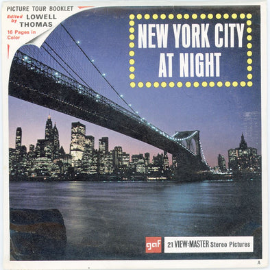 New York City at Night - View-Master Reel Packet - 1970s views - vintage - (A647-G1) 3Dstereo 