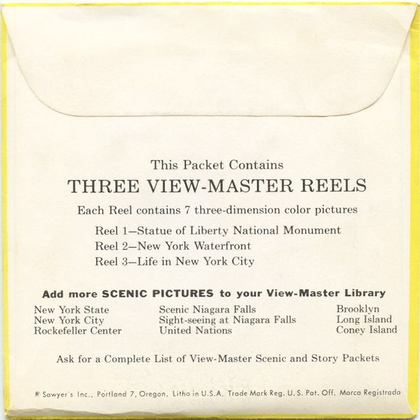 5 ANDREW - New York City - View-Master 3 Reel Packet - 1957 - vintage - A654-S4 Packet 3dstereo 