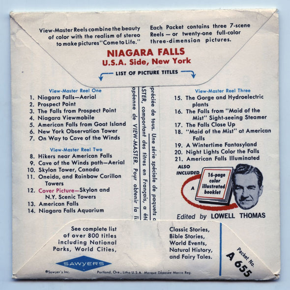 10 ANDREW - Niagara Falls - View-Master 3 Reel Packet - vintage - A655-S6 Packet 3dstereo 