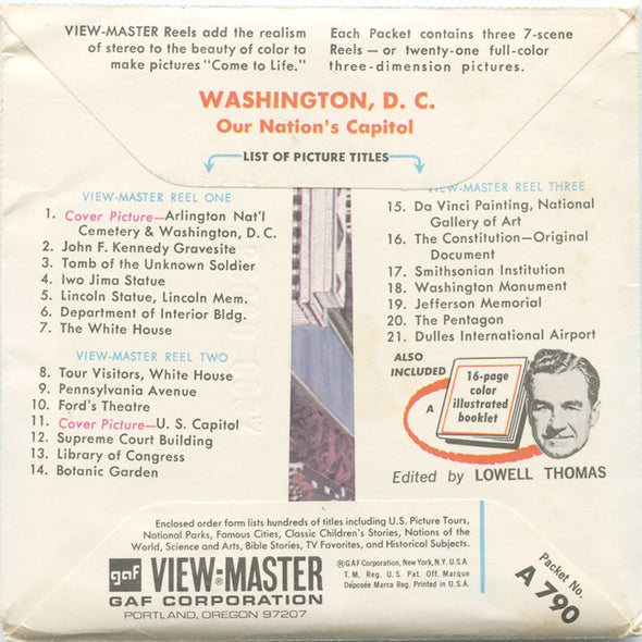 9 ANDREW - Washington - View-Master 3 Reel Economy Packet - vintage - A790-G1B Packet 3Dstereo 