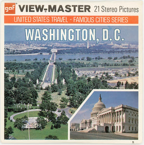 Washington, D.C - ViewMaster 3 Reel Packet - 1970s views - vintage 3Dstereo 