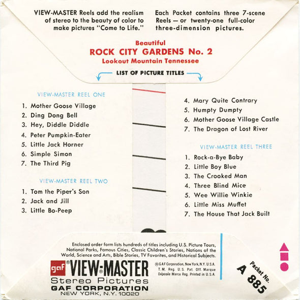 5 ANDREW - Rock City Gardens - View-Master 3 Reel Packet - vintage - A885-G3B Packet 3dstereo 