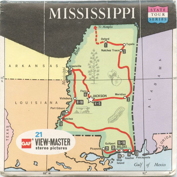 11 ANDREW - Mississippi - State Tour Series - View-Master 3 Reel Economy Packet - vintage - A935-S6A Packet 3dstereo 