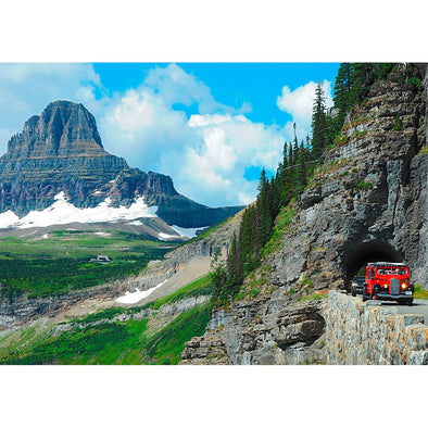 Glacier National Park - Red Jammer - 3D Lenticular Postcard Greeting Card - NEW Postcard 3dstereo 