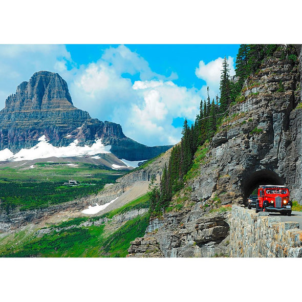 Glacier National Park - Red Jammer - 3D Lenticular Postcard Greeting Card - NEW Postcard 3dstereo 