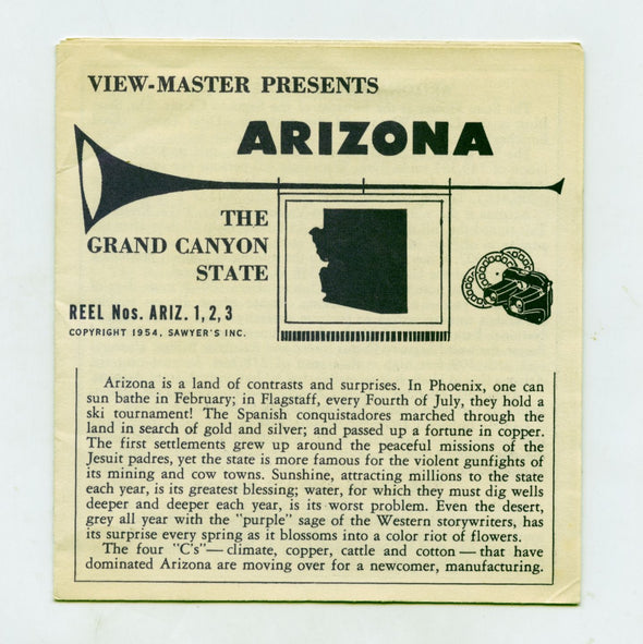 10 ANDREW - Arizona - View-Master 3 Reel Economy Packet - vintage - ARIZ-1,2,3-S2 Packet 3dstereo 