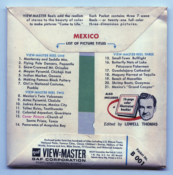 10 ANDREW - Mexico - View-Master 3 Reel Packet - vintage - B001 - G1 Packet 3dstereo 