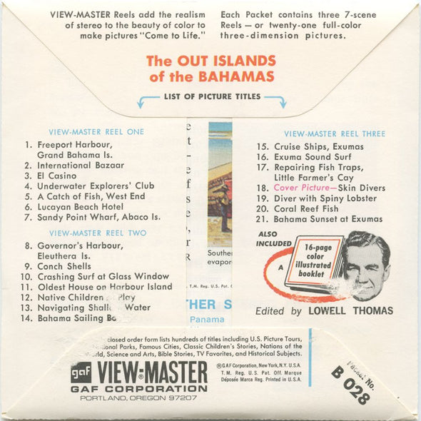 11 ANDREW - The Out Islands of the Bahamas - View-Master 3 Reel Packet - vintage - B028-G1A Packet 3dstereo 