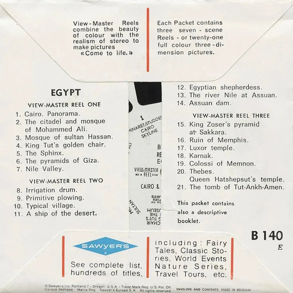 2 ANDREW - Egypt - View-Master 3 Reel Packet - 1960s views - vintage - (B140-BS5) Packet 3dstereo 
