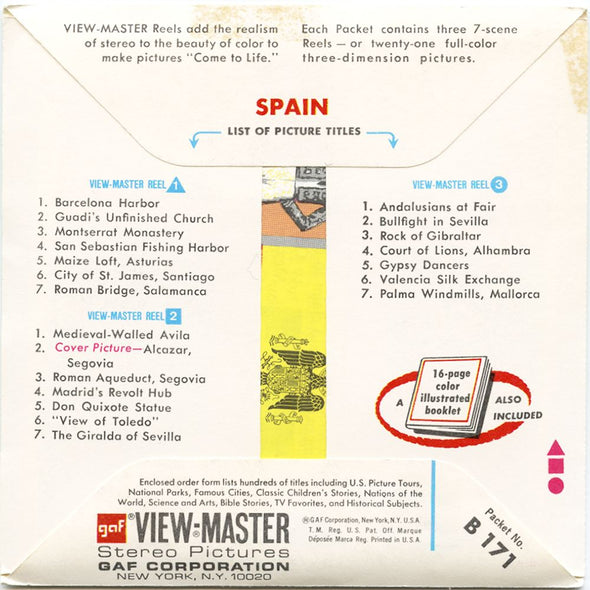 5 ANDREW - Spain - View-Master 3 Reel Packet - vintage - B171-G3A Packet 3dstereo 