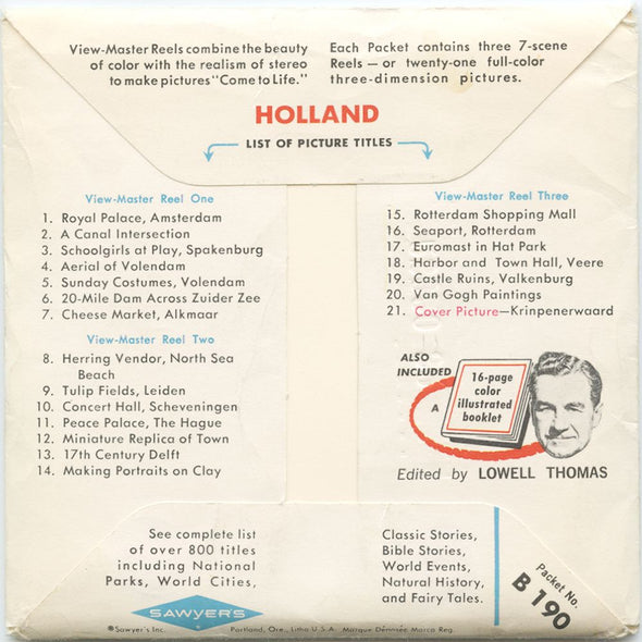 9 ANDREW - Holland - View-Master 3 Reel Packet - vintage - B190-S6A Packet 3Dstereo 