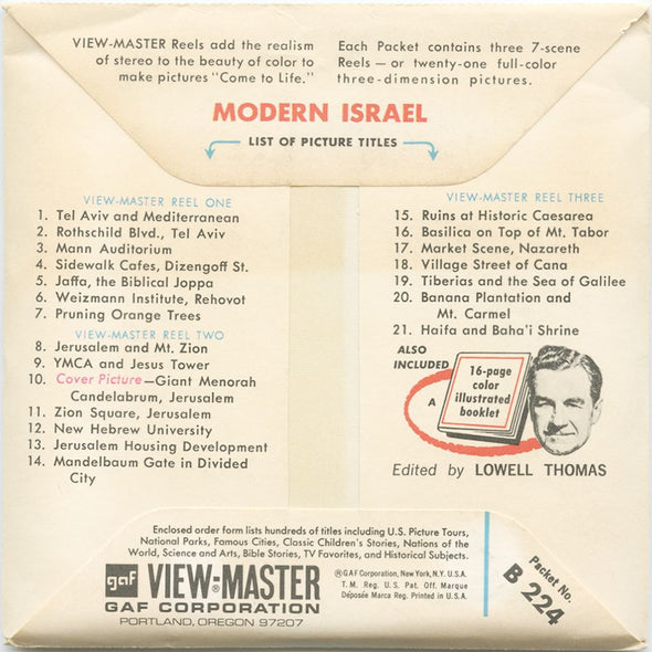 9 ANDREW - Modern Israel - View-Master 3 Reel Packet - vintage - B224-G1A Packet 3Dstereo 