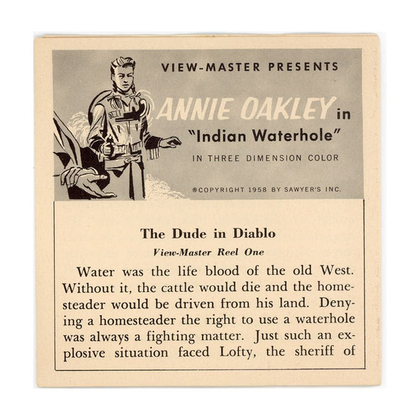 Annie Oakley - Indian Waterhole - View-Master 3 Reel Packet - 1950s - Vintage - BARG-B470-S4 Packet 3Dstereo 