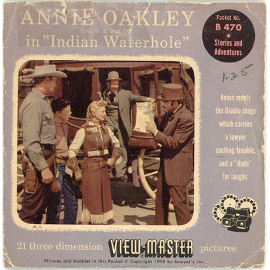 Annie Oakley - Indian Waterhole - View-Master 3 Reel Packet - 1950s - Vintage - BARG-B470-S4 Packet 3Dstereo 