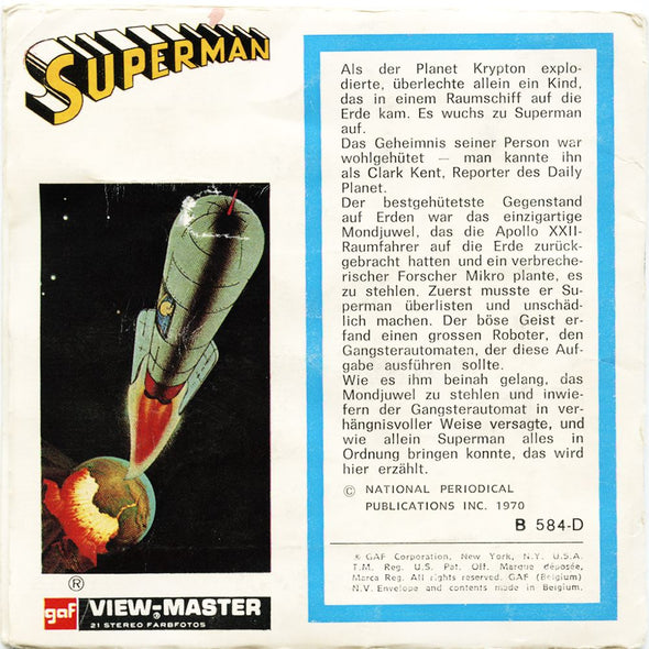 5 ANDREW - Superman - View-Master 3 Reel Packet - 1970 - vintage - B584-D-BG3 Packet 3dstereo 