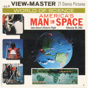 America's Man in Space - View-Master 3 Reel Packet - vintage - (B657-V1Bnk) Packet 3dstereo 