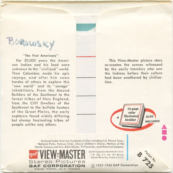 9 ANDREW - The American Indian - View-Master 3 Reel Economy Packet - vintage - B725-G3A Packet 3Dstereo 