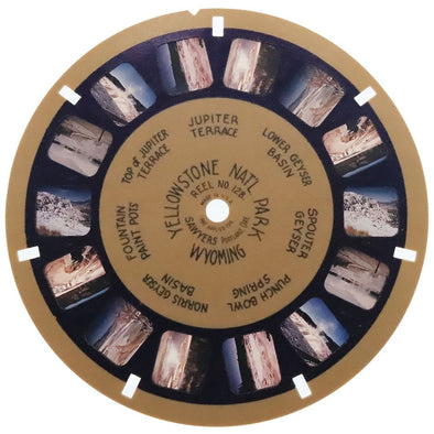 Yellowstone Nat'l Park - Wyoming - View-Master Blue-Ring Reel - vintage - (BR-128c) Reels 3dstereo 