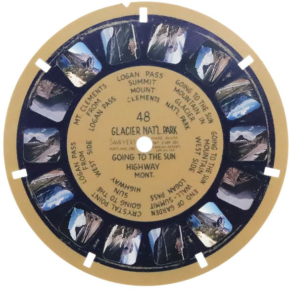 Glacier Nat'l Park - Going to the Sun Highway - View-Master Blue Ring Reel - vintage - (BR-48n) Reels 3Dstereo 