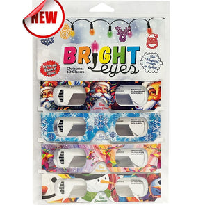 4 pair Ideal Gift Pack - 3D Christmas Glasses - 'Bright Eyes' - New for 2024 3D Glasses 3dstereo 